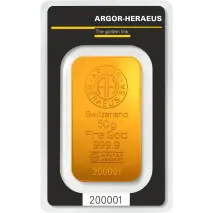 50g Goldbarren | Argor-Heraeus | Gepr&auml;gt