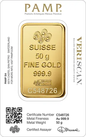 50g Gold Bar | PAMP Fortuna