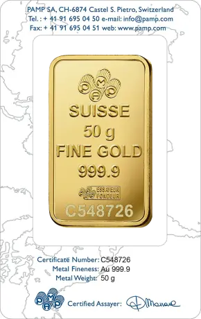 50g Goldbarren | PAMP Rose