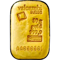50g Goldbarren | Valcambi | Gegossen