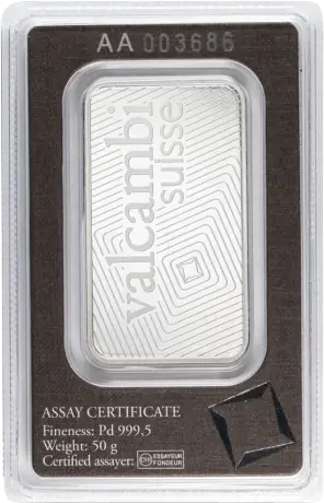 50g Palladium Bar | Valcambi
