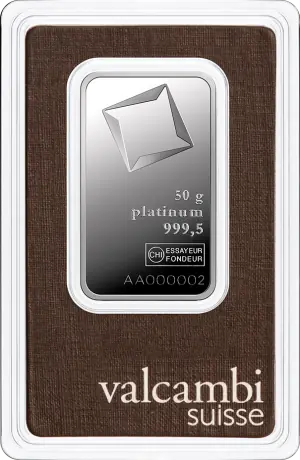 50g Lingot de Platine | Valcambi