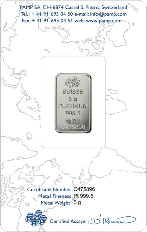 5g Platinum Bar | PAMP Fortuna
