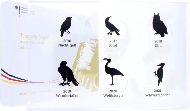 German Native Birds - Gold Coins Box Complete Collection EMPTY