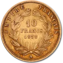 10 Francos Franceses Napole&oacute;n III | Oro | 1854-1869