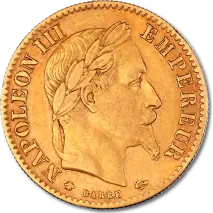 10 Francos Franceses Napole&oacute;n III Laureado | Oro | 1854-1869